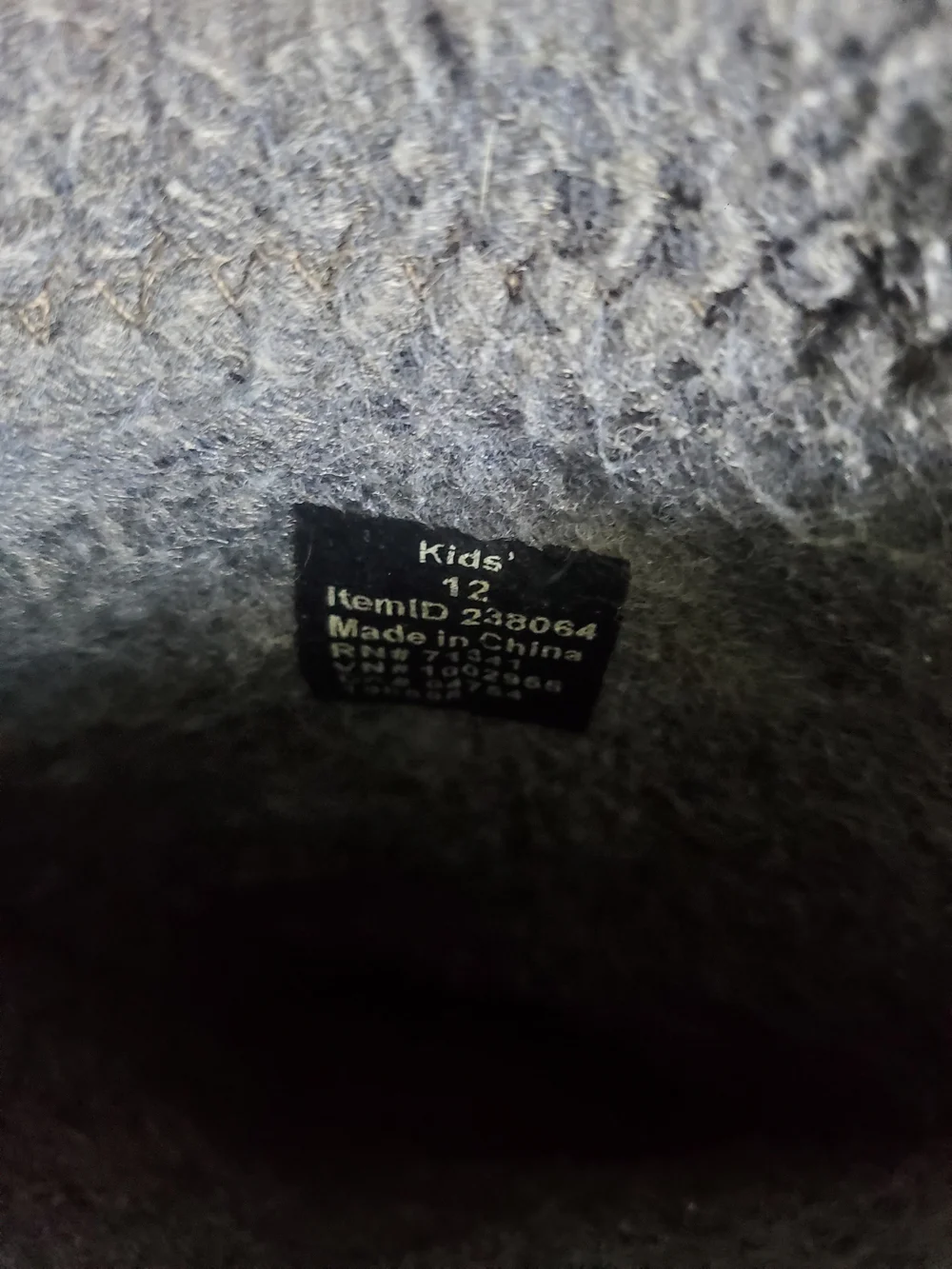 L.L. Bean Kids Black Winter Snow Boots with Gray Fleece Lining